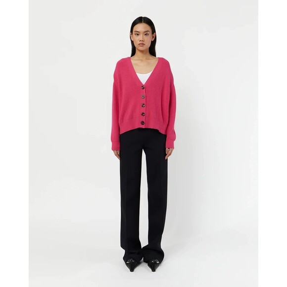 Apparis womens Andi Cardigan Sweater size OS (One Size) Shock Pink Oversize Knit - Picture 1 of 8